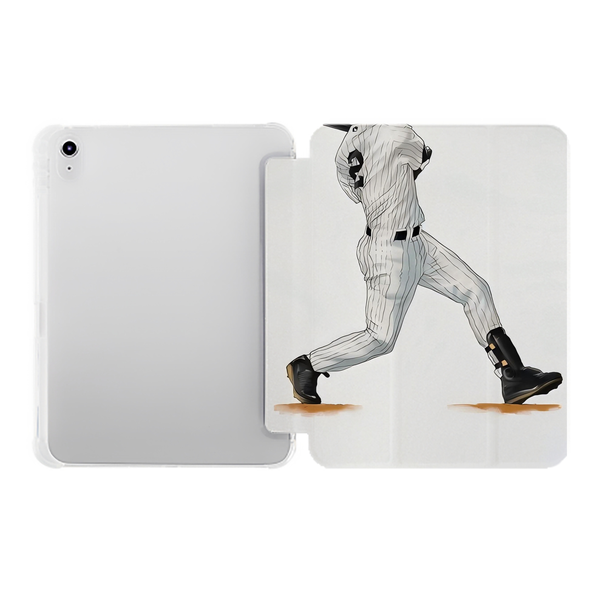 Derek Jeter 64 Premium Tri-Fold PU Leather & Silicone IPad Case With Pencil Slot – Fits 9.5,10.5,10.9 – Adjustable Stand, Slim, Protective